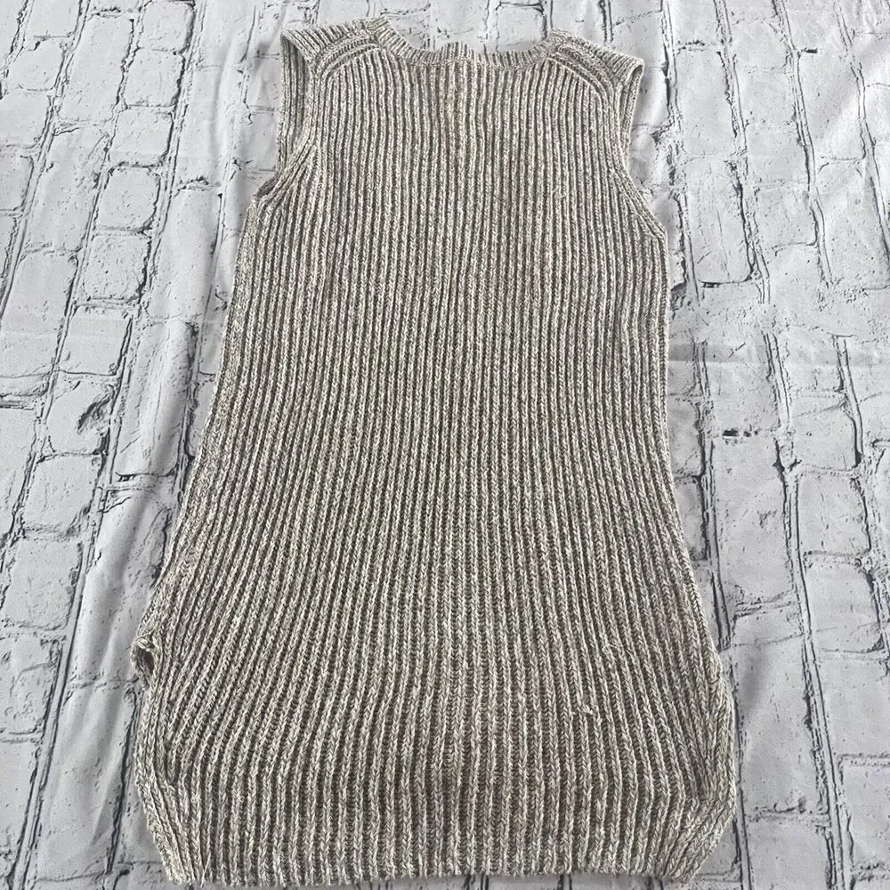 Madewell Marled Oatmeal Sweater Tank XS Ribbed Cotton Blend Sleeveless Preppy - Picture 4 of 4